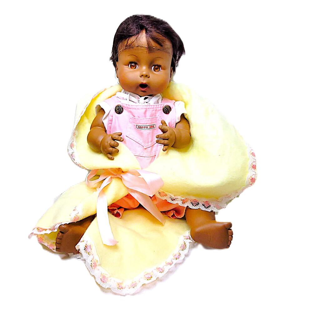 Rare Life Size 60's Vintage African American Thirstee Baby Doll ~ Drinks & Wets